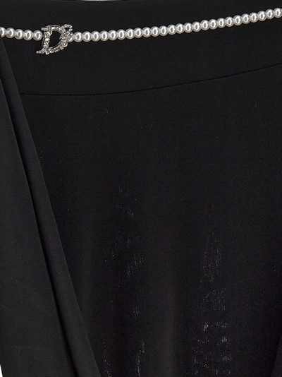 Shop Dsquared2 Crystal Logo Pearl Dress Dresses Black