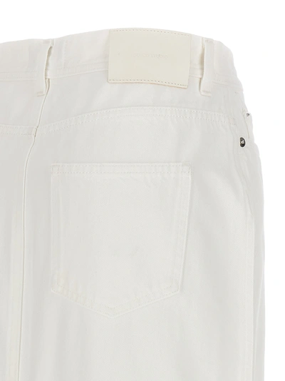 Shop Loulou Studio Denim Midi Skirt Skirts White