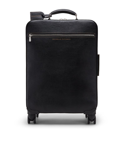 Shop Brunello Cucinelli Leather Suitcase In Black