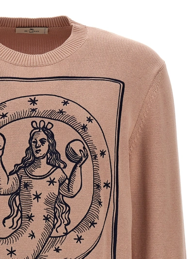Shop Etro Logo Embroidery Sweater Sweater, Cardigans Pink