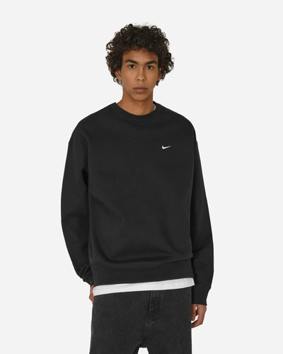 Nike Solo Swoosh Oversized Logo-embroidered Cotton-blend Jersey Sweatshirt In Black
