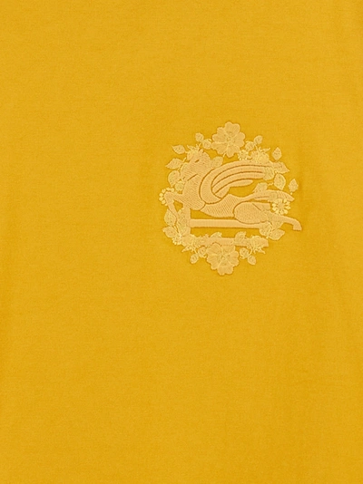 Shop Etro Logo T-shirt Yellow