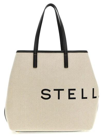Shop Stella Mccartney Logo Tote Bag Beige
