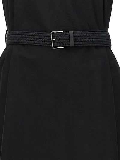 Shop Brunello Cucinelli Long Belted Dress Dresses Black