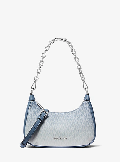 Shop Michael Kors Cora Medium Ombré Logo Shoulder Bag In Blue