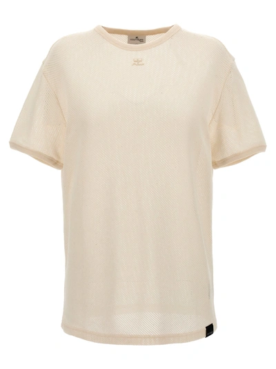 Shop Courrèges Mesh T-shirt White