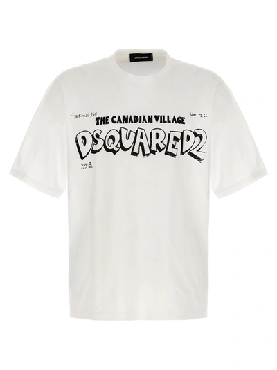 Shop Dsquared2 Printed T-shirt White
