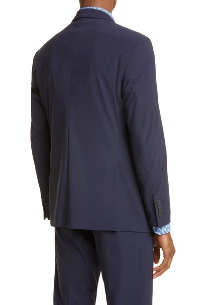 Emporio Armani Techno Performance Solid Sport Coat In Solid Blue Navy