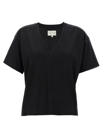 Shop Loulou Studio V-neck T-shirt Black