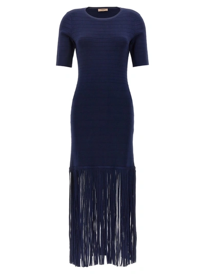 Shop Twinset Long Dress Dresses In Blue