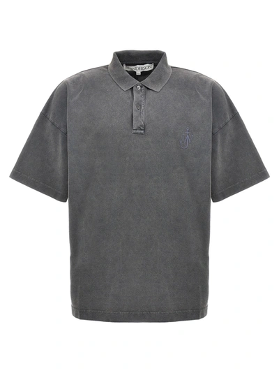 Shop Jw Anderson Anchor Polo In Gray