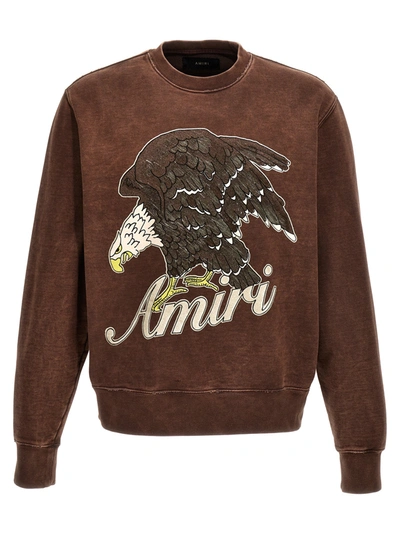 Shop Amiri Eagle Sweatshirt In Brown