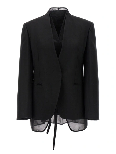 Shop Brunello Cucinelli Blazer With Internal Panel Blazer And Suits In Black