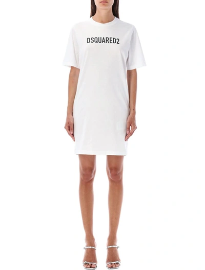 Shop Dsquared2 T-shirt Dress In White