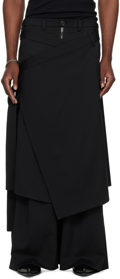 Shop Lu'u Dan Black Apron Midi Skirt
