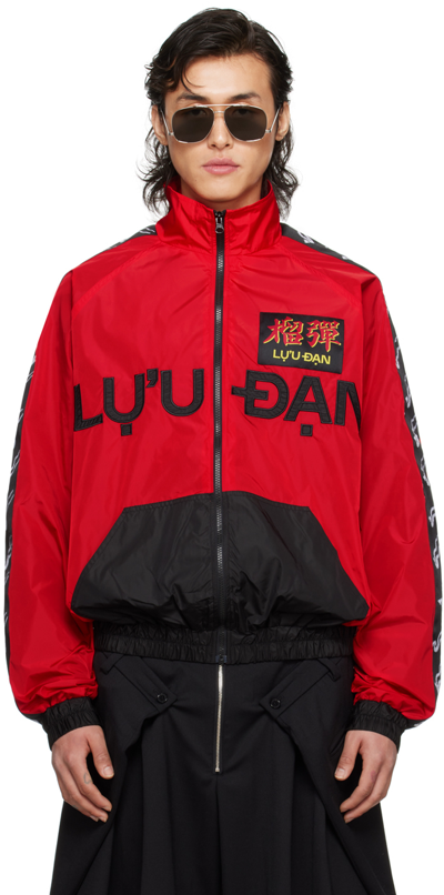 Shop Lu'u Dan Red & Black Shell Jacket In Red / Black