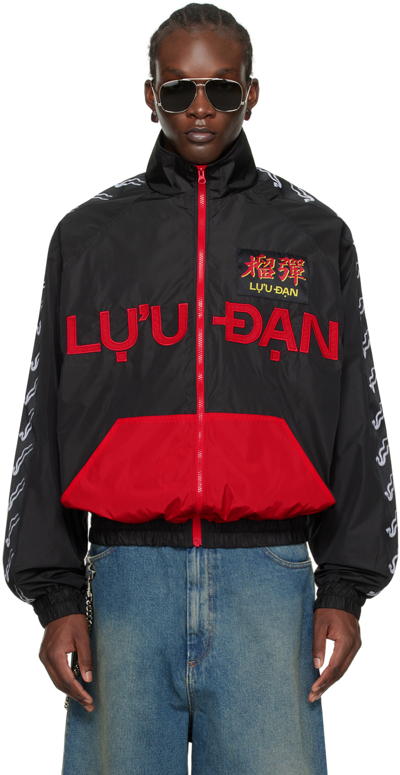 Shop Lu'u Dan Black & Red Shell Jacket In Black / Red