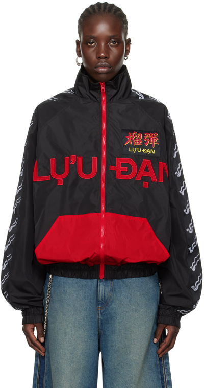 Shop Lu'u Dan Black & Red Shell Jacket In Mj018w
