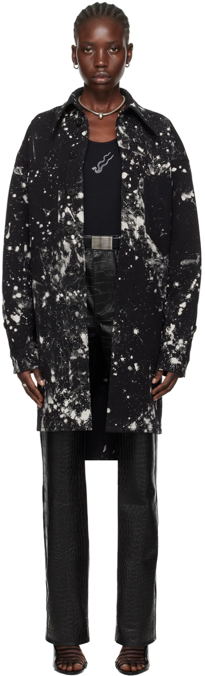 Shop Lu'u Dan Black Painted Denim Jacket In Mt064d_de