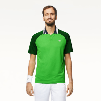Shop Lacoste Men's  X Daniil Medvedev Ultra-dry Tennis Polo  - S - 3 In Green