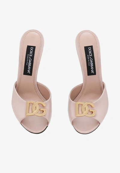 Shop Dolce & Gabbana 85 Logo Plaque Patent Leather Sandals In Pink
