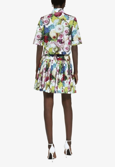 Shop Dolce & Gabbana All-over Floral-patterned Flared Skirt In Multicolor