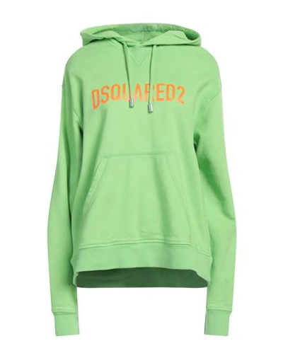 Shop Dsquared2 Woman Sweatshirt Light Green Size L Cotton, Elastane