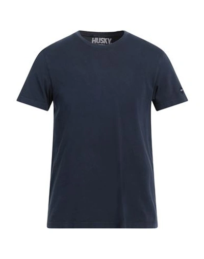 Shop Husky Man T-shirt Navy Blue Size 42 Cotton