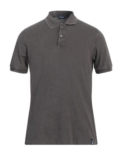 Shop Drumohr Man Polo Shirt Dark Brown Size S Cotton