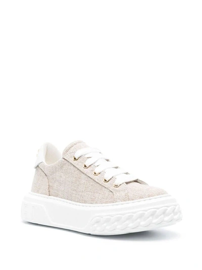 Shop Casadei Lurex Sneaker Shoes In Grey