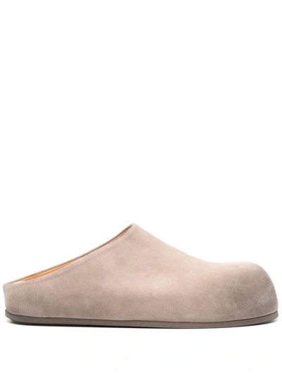 Marsèll Large Suede Round Toe Loafers In Grey