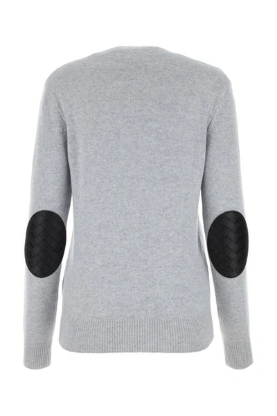 Shop Bottega Veneta Woman Grey Stretch Cashmere Blend Sweater In Gray
