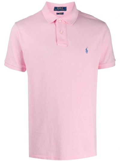 Shop Polo Ralph Lauren Slim Fit Polo Clothing In Pink & Purple
