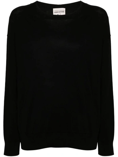 Shop Semicouture Blessed Sweater Clothing In Black