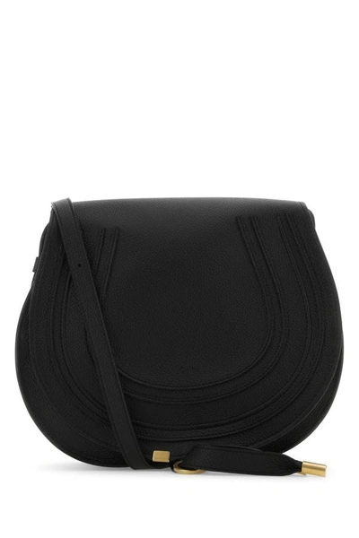 Shop Chloé Chloe Woman Black Leather Medium Marcie Crossbody Bag