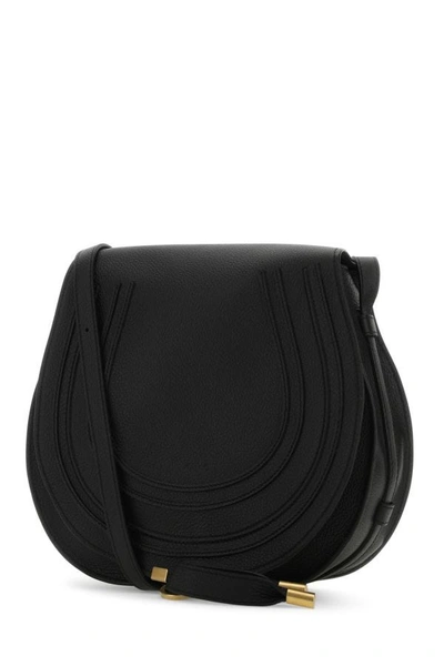 Shop Chloé Chloe Woman Black Leather Medium Marcie Crossbody Bag