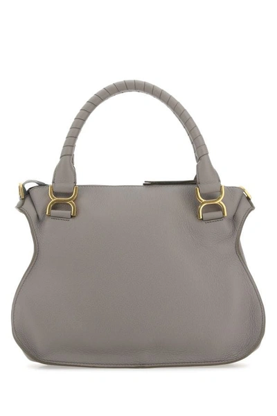 Shop Chloé Chloe Woman Grey Leather Medium Marcie Handbag In Gray