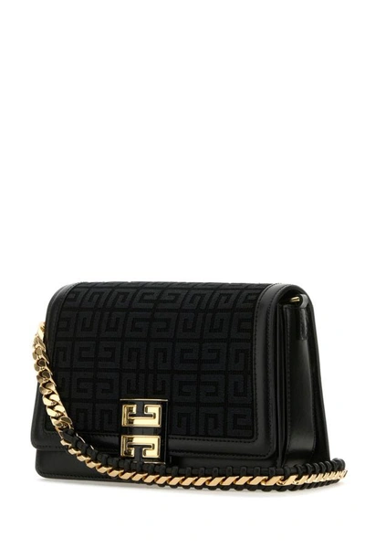 Shop Givenchy Woman Embroidered Canvas 4g Multicarry Shoulder Bag In Black