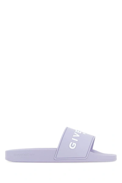 Shop Givenchy Woman Lilac Rubber Slippers In Purple