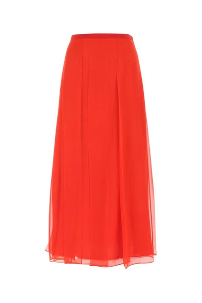 Shop Gucci Woman Red Voile Skirt