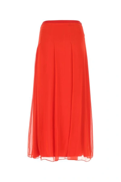 Shop Gucci Woman Red Voile Skirt