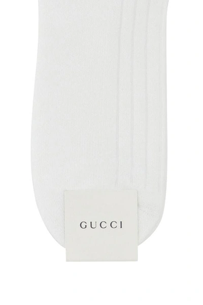 Shop Gucci Woman White Stretch Cotton Blend Socks