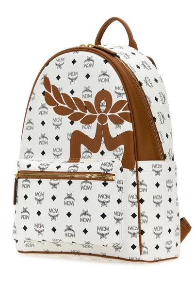 Shop Mcm Woman Printed Canvas Stark Backpack In Multicolor