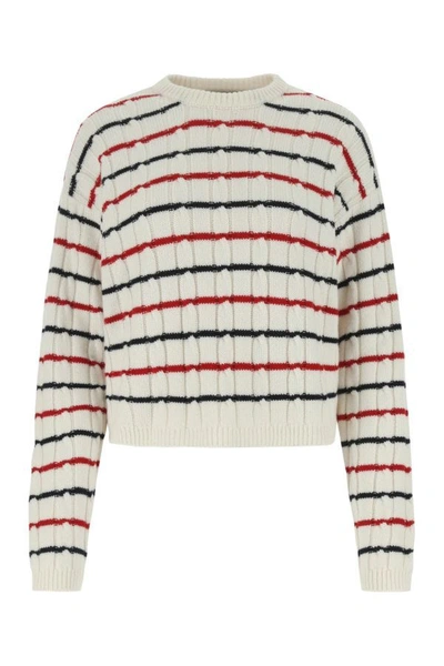 Shop Miu Miu Woman Embroidered Cashmere Oversize Sweater In Multicolor