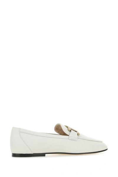 Shop Tod's Woman White Leather Loafers