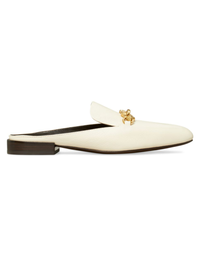 Shop Tory Burch Women's Jessa Leather Backless Loafers In Light Cream