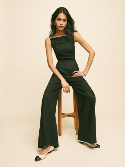 Shop Reformation Ciara Linen Jumpsuit In Black