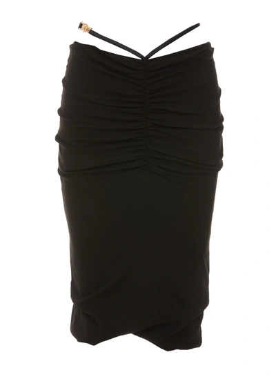 Shop Versace Midi Medusa Skirt In Black