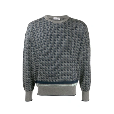 Shop Givenchy Geometric Pattern Knit In Gray