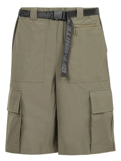 Shop Off-white Cargo Shorts In Green